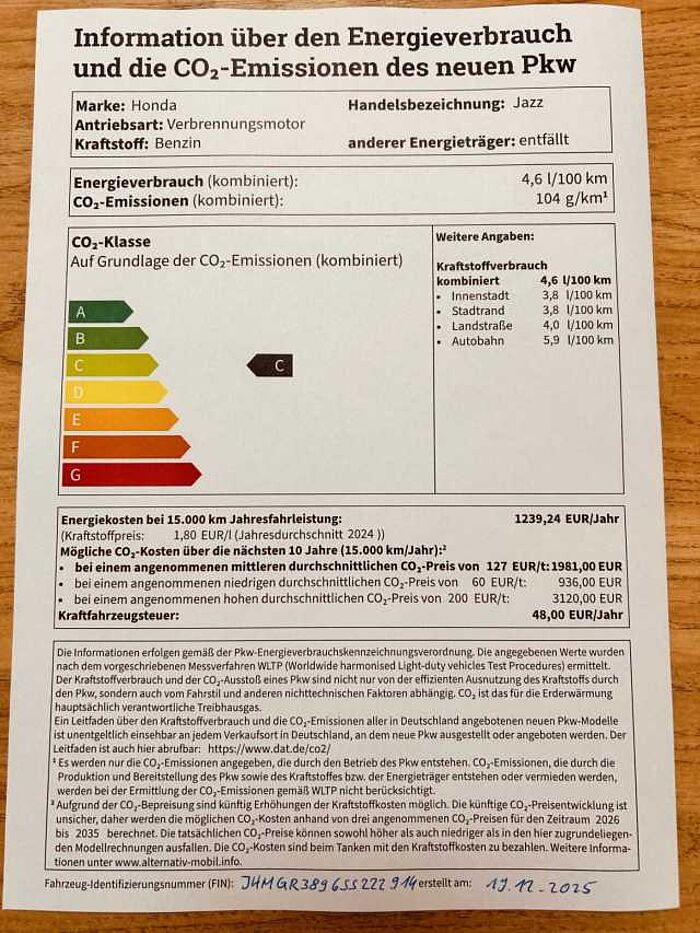 Honda Jazz Hybrid e: HEV 1.5 i-MMD Advance