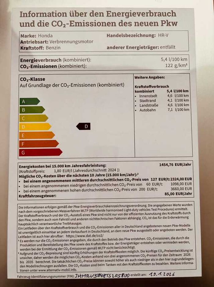 Honda HR-V Hybrid e: HEV 1.5 i-MMD Advance